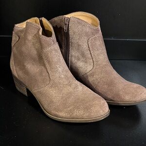 Lucky Brand Shimmering Brown Ankle Booties